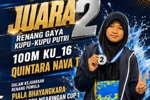 Quintara Nava Tustuandy Juara 2 Renang Kejuaraan Bhayangkara Cup